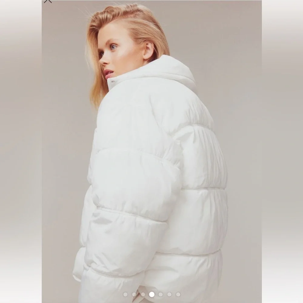 NWT • H&M • White Zip Up Puffer Coat - Picture 7 of 12